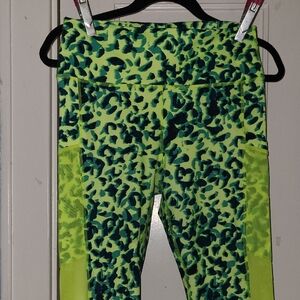 Fabletics Neon Green Leopard Joggers